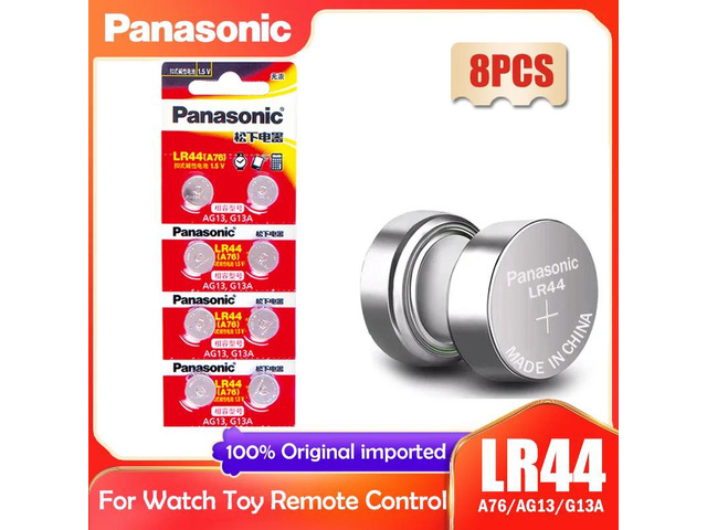 8PCS LR44 LR 44 A76 AG13 1.5V Button Cell G13A LR44 LR1154 SR1154 357A SR44 SR44SW SR44W GP76 Toy Watch Clock Battery