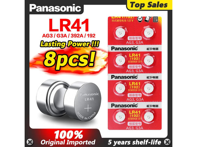 8Pcs AG3 LR41 192 V3GA Coin Button Battery Cell 1.5V SR41SW SR415W TR41SW LR41 LR41H SR41 SR41W For Toys Watch