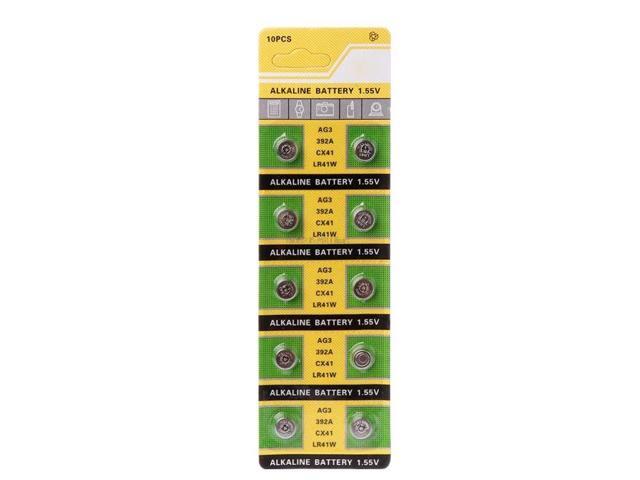 10PCS Cell Coin Alkaline Battery AG3 1.55V Button Batteries SR41 192 L736 384 SR41SW CX41 LR41 392 Lamp Chain Finger Light Watch