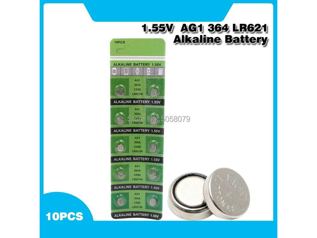 10pcs/pack AG1 LR621 SR621 164 Button Batteries LR621W CX60 364A Cell Coin Alkal