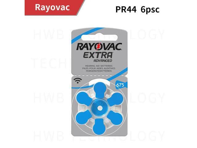 6PCS/lot Rayovac Hearing Aid Battery 675 1.4V Zinc Air Button Cell A675 E675 PR44 DA675 PR675H AC-675E AC675 B675PA