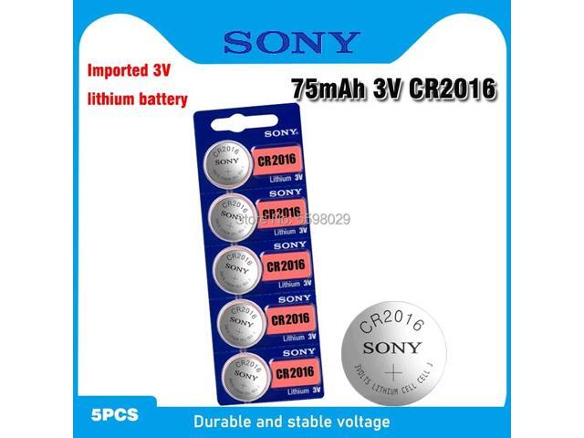 High Quality 5PCS Sony 3V CR2016 Lithium Cell Button Battery DL2016 KCR2016 CR 2016 Button batteries for watch Calculators