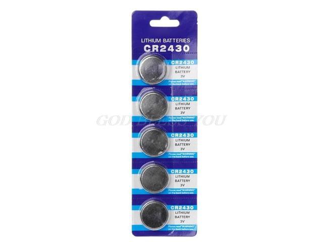 5PCS Button Battery CR2430 3V Electronic Lithium Coin Cell Batteries DL2430 BR2430 ECR2430 KL2430 EE6229 Watch Toy Headphone