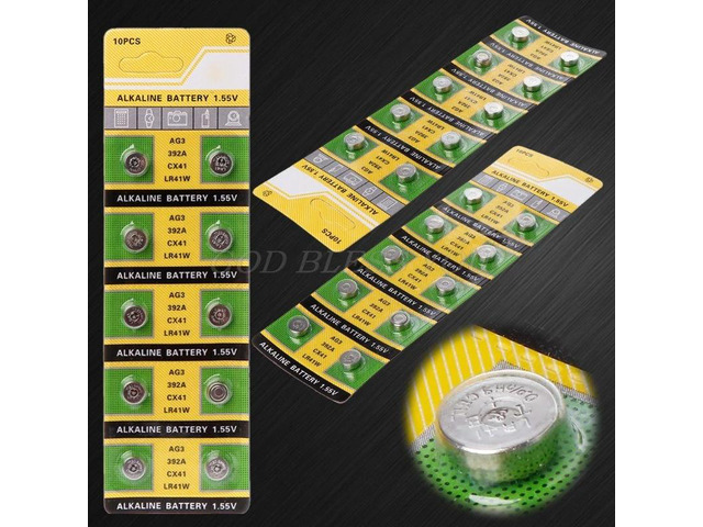 10PCS Cell Coin Alkaline Battery AG3 1.55V Button Batteries SR41 192 L736 384 SR
