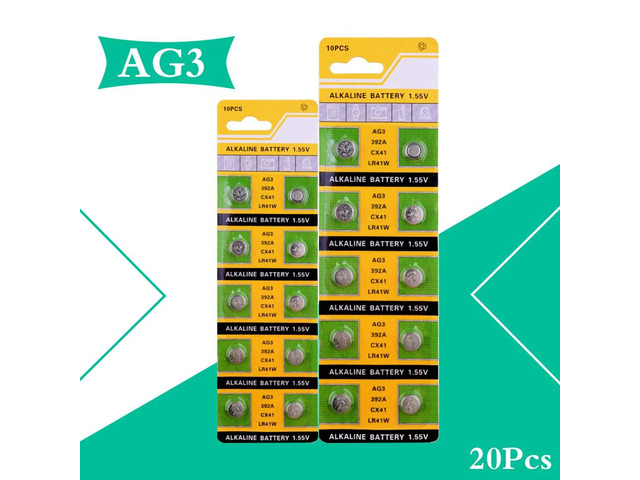20pcs AG3 Button Batteries SR41 192 Cell Coin Alkaline Battery 1.55V SR741 384 For Watch Toys Remote