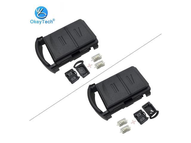 OkeyTech For Vauxhall Opel Corsa Agila Meriva Combo 2 Button Remote Car Key Shell Cover Case Fob & 2 Micro Switch Battery Holder