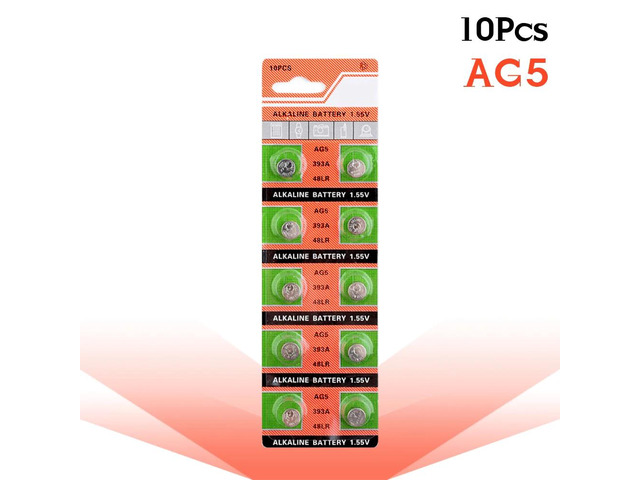 5pcs/pack AG5 LR754 393 Button Batteries SR754 193 Cell Coin Alkaline Battery 1.55V LR754 393 SR754 193 For Watch Toys Remote