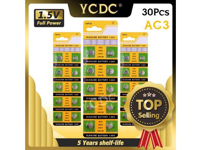 30pcs/pack button battery LR41 CX41 384 alkaline battery AG3 SR41 192 392A L736 watch batteries toy calculator battery