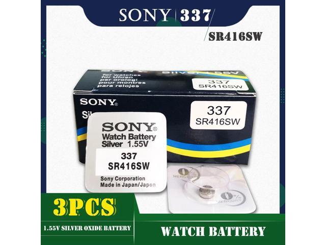 3PCS/lot For SONY 337 SR416SW 1.55V Silver Oxide Button Cell Battery LR416 337A AG6 for Watch Toys Single grain packing