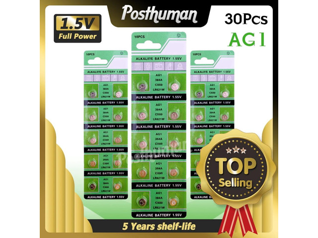 30Pcs AG1 AG 1 Watch Clock Battery Pilas LR621 LR 621 LR621W SR621SW SR621 1.55V Button Coin Cell Batteries