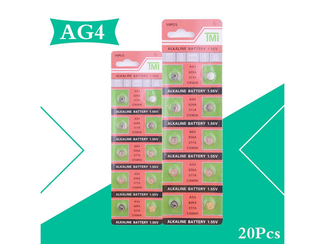 20pcs/2pack AG4 Button Batteries SR626 LR66 177 1.55V Cell Coin Alkaline Battery For Watch Toys Remote