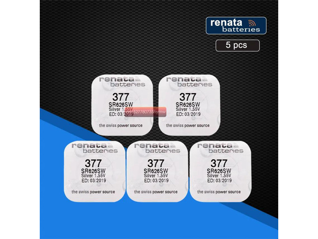 5pack Renata 377 Brand LONG LASTING SR626SW SR626 V377 Watch Battery Button Coin Cell Swiss Made
