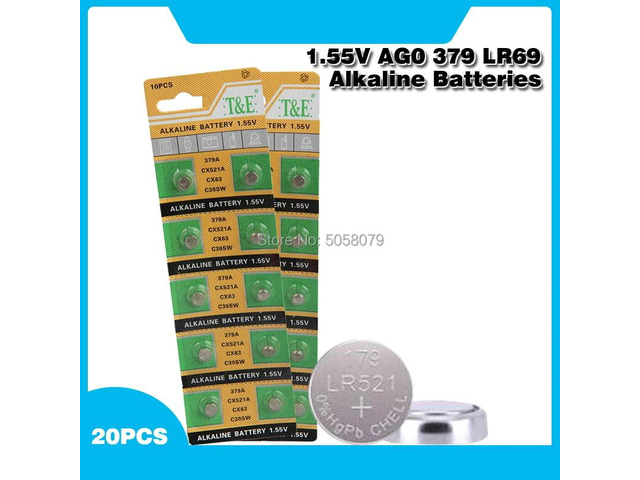 20x AG0 Alkaline Button Coin Cell Batteries 379 SR521SW D379 V379 V520 280-59 GP