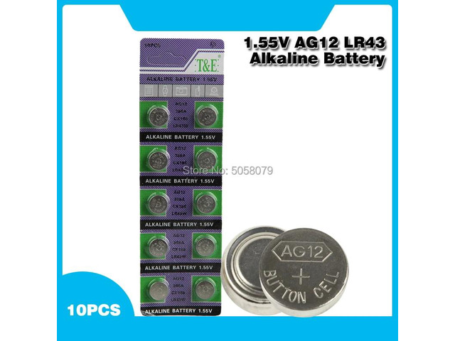10Pcs 1.55v Ag12 Alkaline Button Coin Cell Battery SR43W R43 SR1142 SB-B8 V386 D