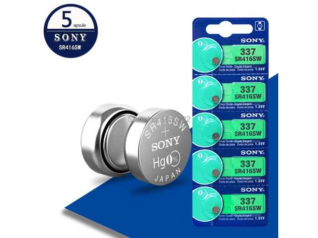 5pcs For Sony 337 SR416SW button cell batteries 1.55V coin Silver Oxide battery 