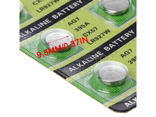 10Pcs Alkaline Battery AG7 1.55V Button Coin Cell Watch Batteries LR927 LR57 SR9