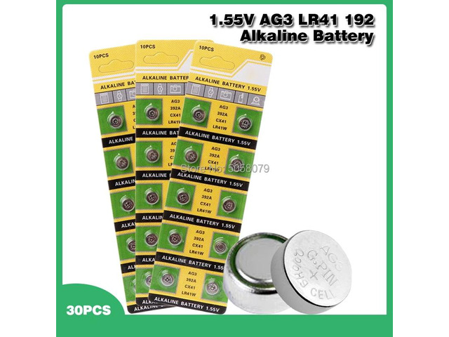 30Pcs AG3 LR41 392A SR41SW 1.55V Cell Battery Watch Button Coin boton Cheap lr41