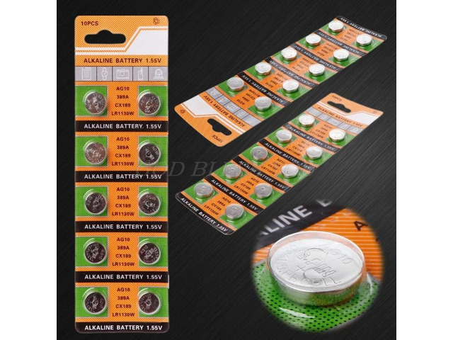 10PCS Button Coin Cell Battery AG10 1.5V Watch Batteries SR54 389 189 LR1130 SR1
