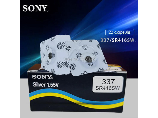 20pcs For Sony Single grain packing Watch Battery 337 SR416SW Silver Oxide 1.55V