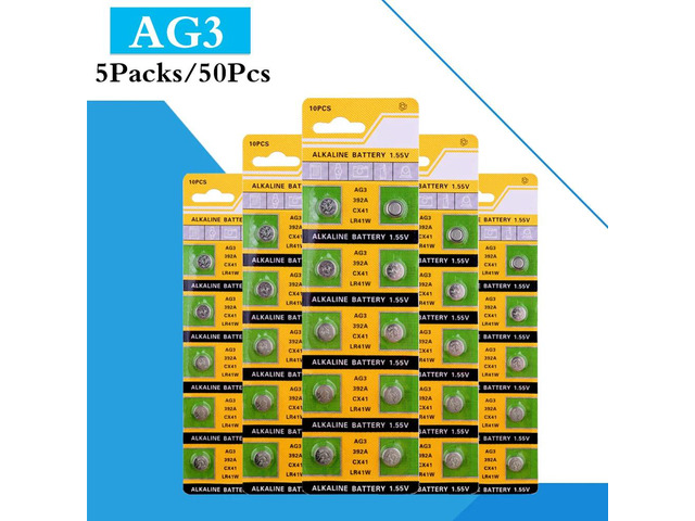 50PCS AG3 LR41 392A Button Batteries SR41 192 Cell Coin Alkaline Battery 1.55V SR741 384 SR41SW SR741 For Watch Toys Remote