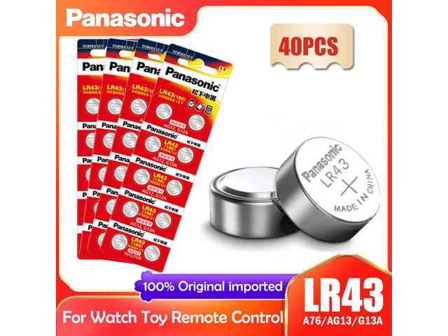 40PCS LR43 AG12 186 1.5V Alkaline Battery 386 SR1142 LR1142 SR43 Button Cell Coi