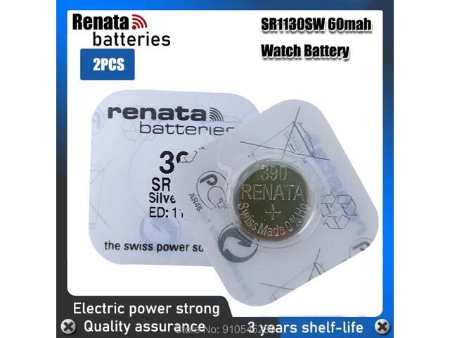 2PCS Renata Watch Battery 1.55V 390 SR1130SW 389 LR54 AG10 Silver oxide Button Coin Cell Batteries MADE IN Swiss