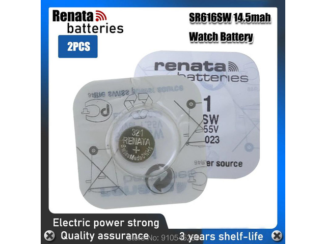 2Pcs/Lot Renata 1.55V SR616SW 321 Silver Oxide Watch Battery D321 321 GP321 Butt