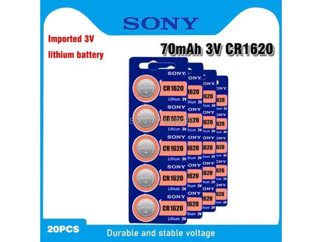 20pcs For Sony CR1620 Button Battery ECR1620 DL1620 5009LC Cell Coin Lithium Battery 3V CR 1620 For Watch Electronic Toy Remote