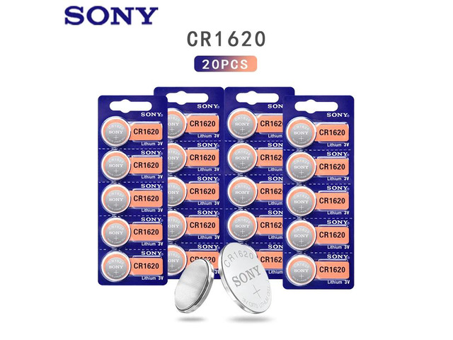 20Pcs/Lot Sony cr1620 Button Cell Batteries For Watch 3V Lithium Battery CR 1620 BR1620 Remote Control Calculator