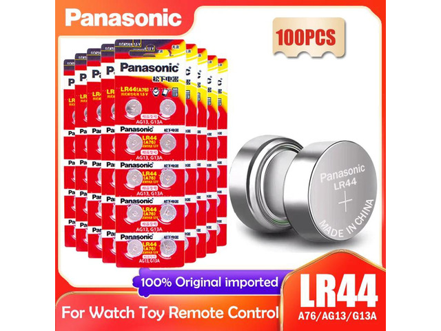 100PCS LR44 LR 44 A76 AG13 1.5V Button Cell Coin G13A LR44 LR1154 SR1154 357A SR44 SR44SW SR44W GP76 Toy Watch Battery