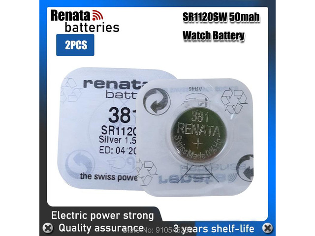2PCS Renata Watch Battery 1.55V 381 SR1120SW 1120 Silver oxide Button Coin Cell Batteries MADE IN Swiss