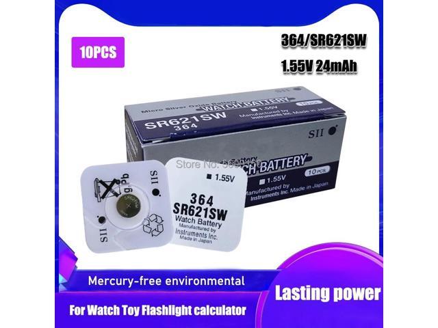 10PCS FOR SEIZAIKEN Watch Battery AG1 1.55V 364 SR621SW LR621 621 LR60 CX60 Alkaline Button Coin Cell Batteries MADE IN JAPAN