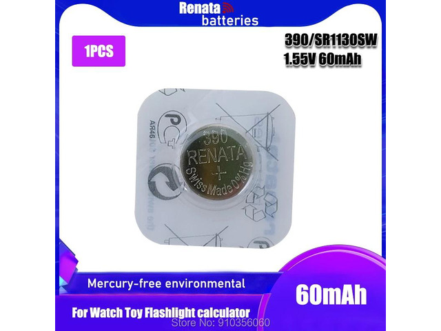 RETAIL Brand Renata LONG LASTING 390 SR1130SW 389 LR54 AG10 Watch Battery Button