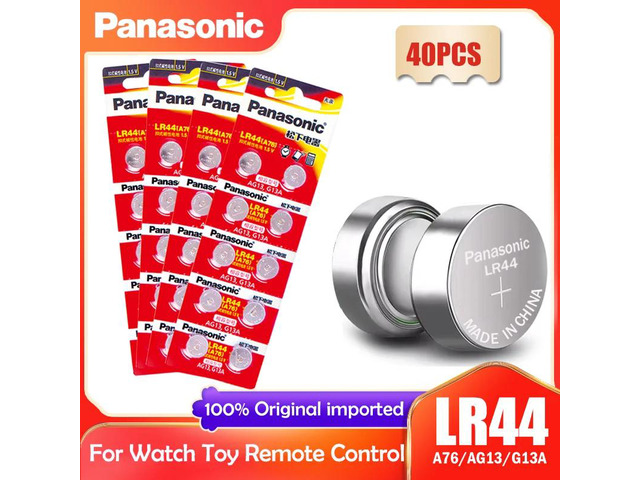40PCS LR44 LR 44 A76 AG13 1.5V Button Cell G13A LR44 LR1154 SR1154 357A SR44 SR44SW SR44W GP76 Toy Watch Clock Battery