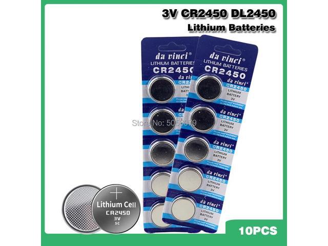 10pcs CR2450 3V CR 2450 DL2050 BR2450 Lithium Battery Button Cell Batteries Battery Cell Button For Toys Remote Scale