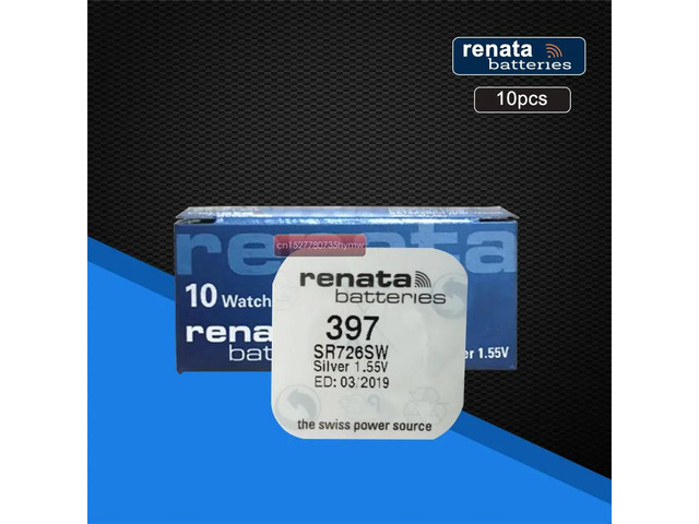 10pack Renata LONG LASTING 397 SR726SW Watch Battery Silver Oxide Button Cell Ba