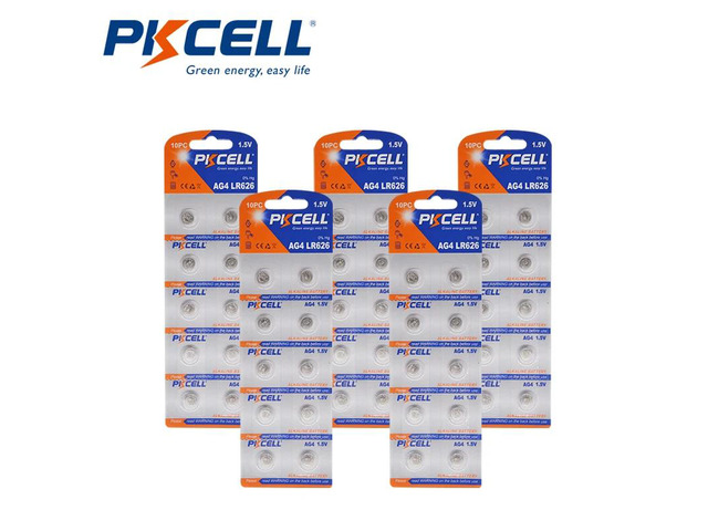50PCS/PKCELL AG4 SR626 LR66/177/626 SR66 177 377 LR626 1.5V Button Cell Coin Bat