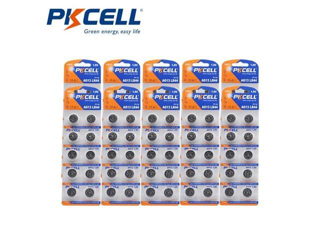 100Pcs PKCELL LR44 AG13 1.5V 357A A76 303 SR44SW SP76 L1154 RW82 RW42 thermometer Battery Button Coin Cell Alkaline batteries