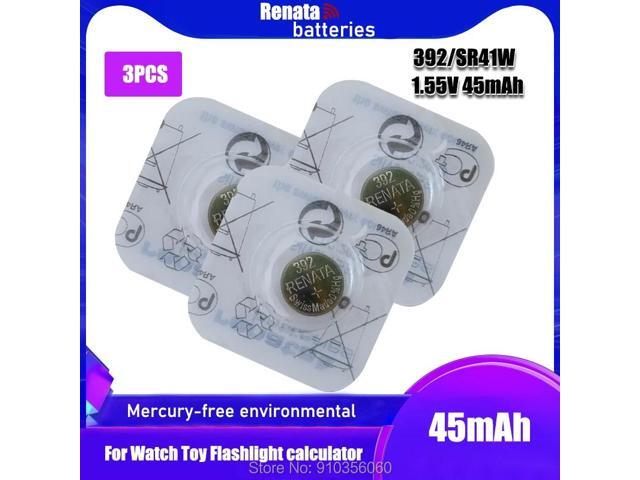 3PCS Renata 392 Brand LONG LASTING SR41W LR41 AG3 Swiss Made Silver Oxide Watch Battery Button Coin Cell