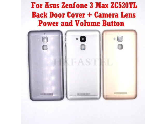 ZC520TL housing For Asus Zenfone 3 Max ZC520TL Back Cover Battery Door Camera Lens With power volume Button