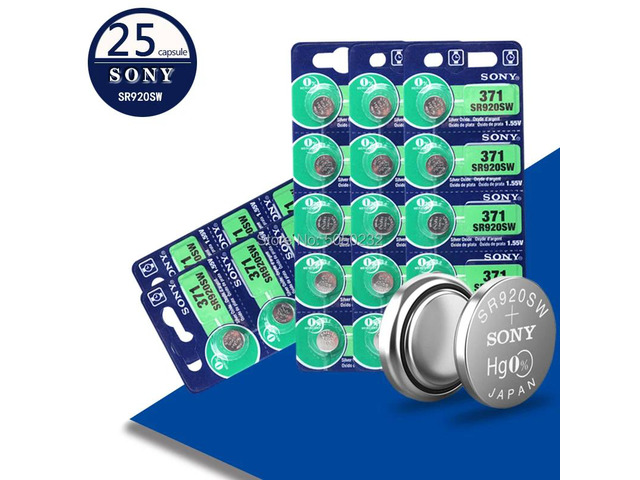 25Pc For Sony AG6 SR920 SR920SW 371 370 SR69 605 SP371 Silver Oxide 1.55V Battery Button Cell Watch Batteries Repair Accessories
