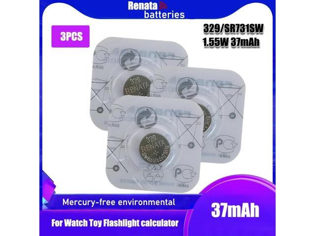 3PCS Renata 329 Brand Silver Oxide Watch Battery LONG LASTING SR731SW D329 V329 Button Coin Cell Batteries