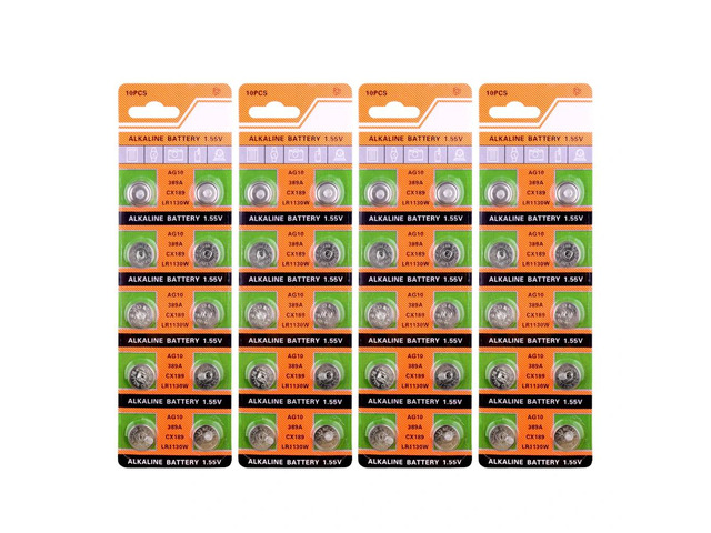 100 Pcs 1.55V AG10 L1131 389 189 LR54 LR1130 Alkaline Batteries Button Cell Coin