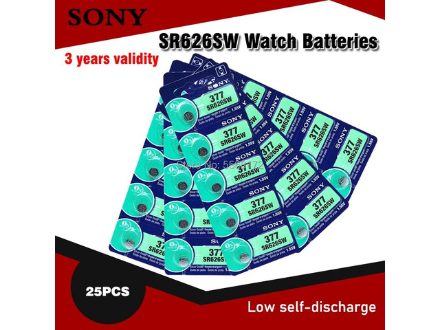 25pcs 1.55V 377 377A SR626SW SR626 AG4 LR626 SR66 AG 4 Button Coin Cell For Watc
