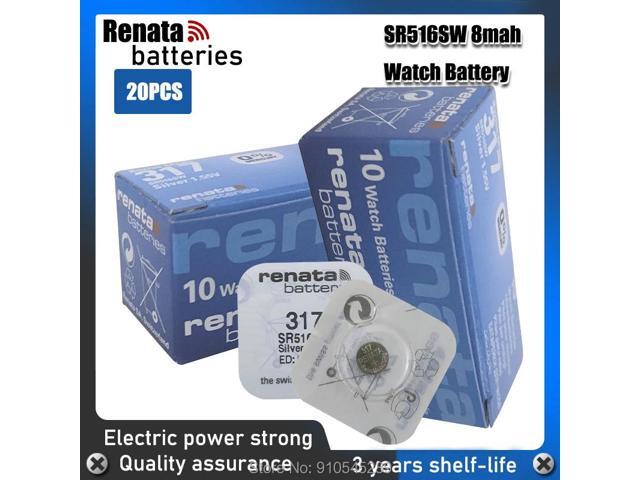 20PCS Renata LONG LASTING 317 SR516SW SR62 D317 V317 Watch Battery Button Coin Cell Swiss Made Original