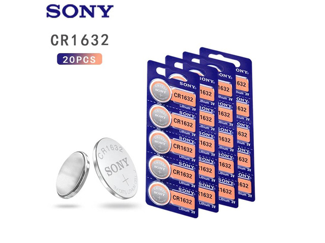 20pcs SONY CR1632 CR 1632 ECR1632 DL1632 KCR1632 LM1632 3V lithium Button Cell battery Batteries for Toys watch