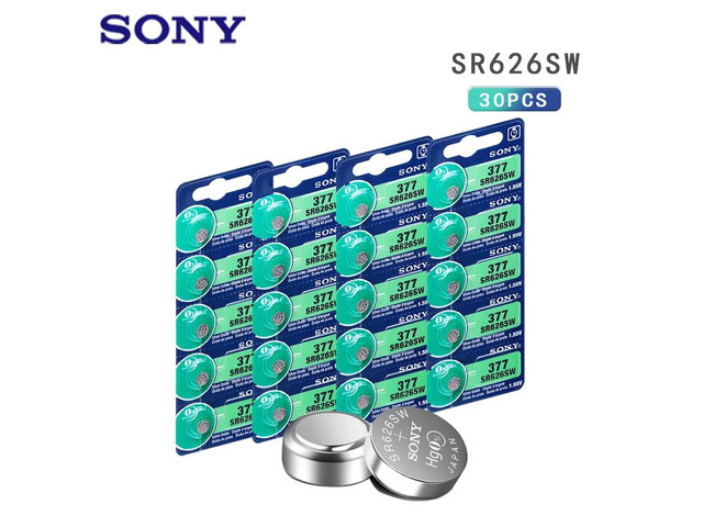 30pcs 1.55V 377 377A SR626SW SR626 AG4 LR626 SR66 AG 4 Button Coin Cell For Watch Toys Remote Cell Coin Battery