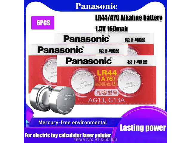 6pcs AG13 Coin Cell Battery AG 13 1.5V LR44 357 357A S76E G13 Alkaline Button Ba