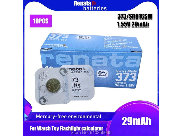 10PCS Renata 373 Brand Silver Oxide Watch Battery LONG LASTING SR916SW 916 Swiss