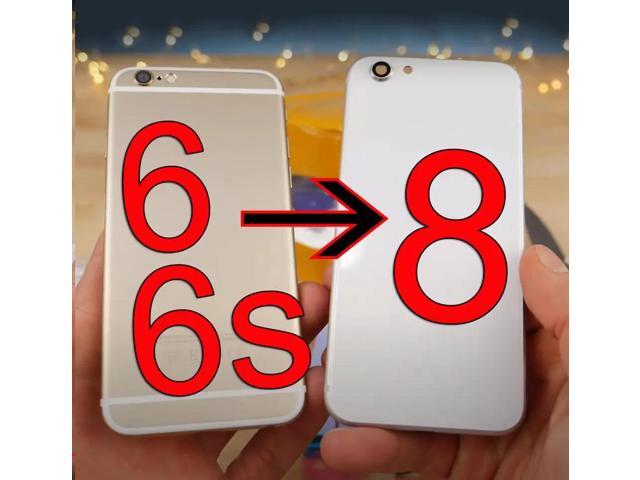 Glass Body Back Housing for iPhone 6 6s like 8 Rear Chassis Battery Cover with side Buttons Sim Tray Gifts quality